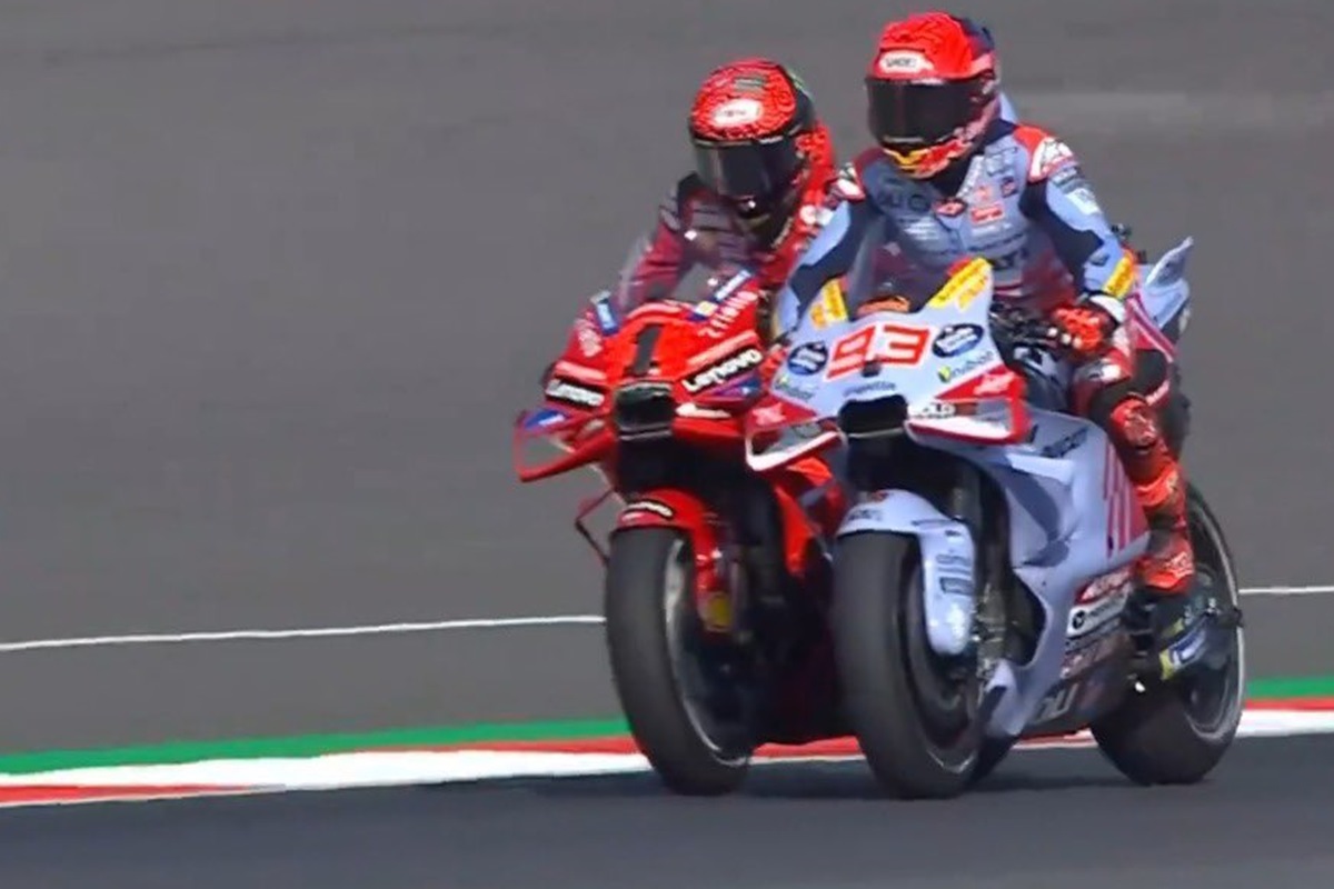 Marquez riporta ai box Bagnaia