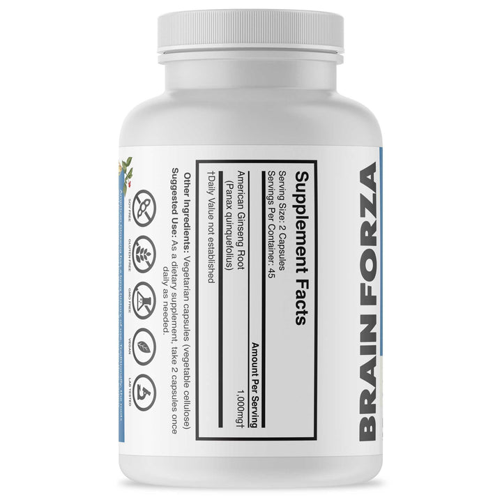 Brain Forza Wisconsin American Ginseng Root
