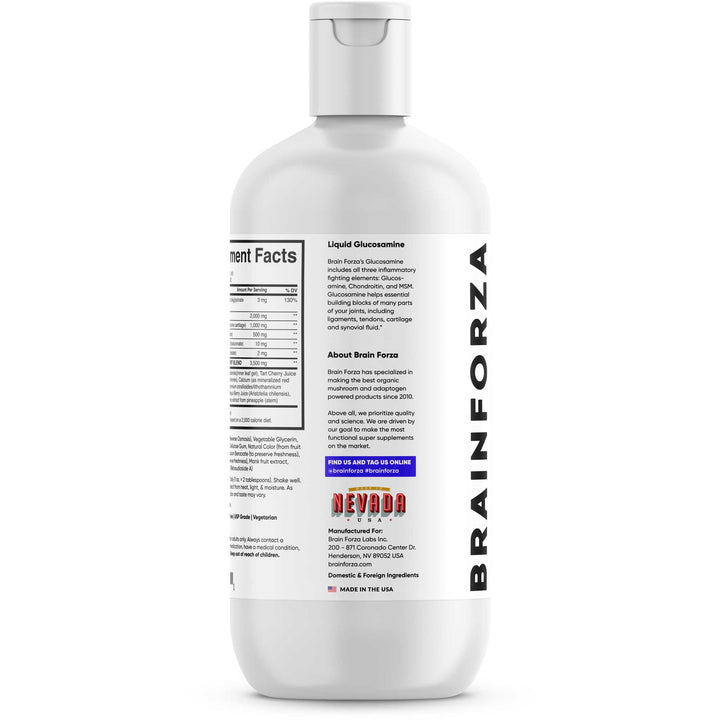 Brain Forza Liquid Glucosamine Chondroitin MSM minerals 32oz
