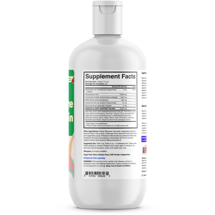 Brain Forza Liquid Glucosamine Chondroitin MSM minerals 32oz