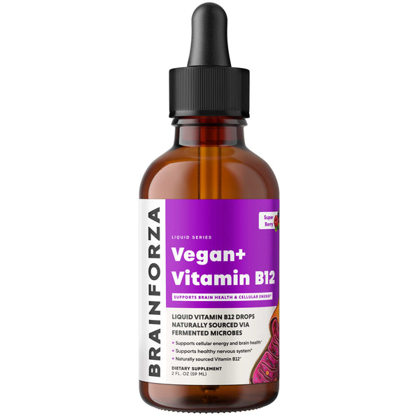 Brain Forza Liquid Drops Vegan Vitamin B12 Natural Methylcobalamin 2oz