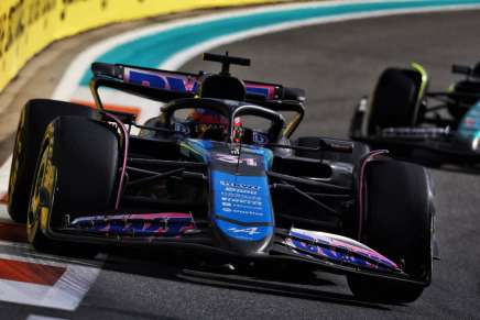 Ocon con l'Alpine nel GP di Miami 2024