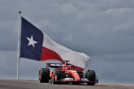 Leclerc sulla pista del COTA di Austin durante le FP1