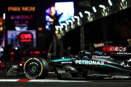 Russell durante le qualifiche del GP di Las Vegas